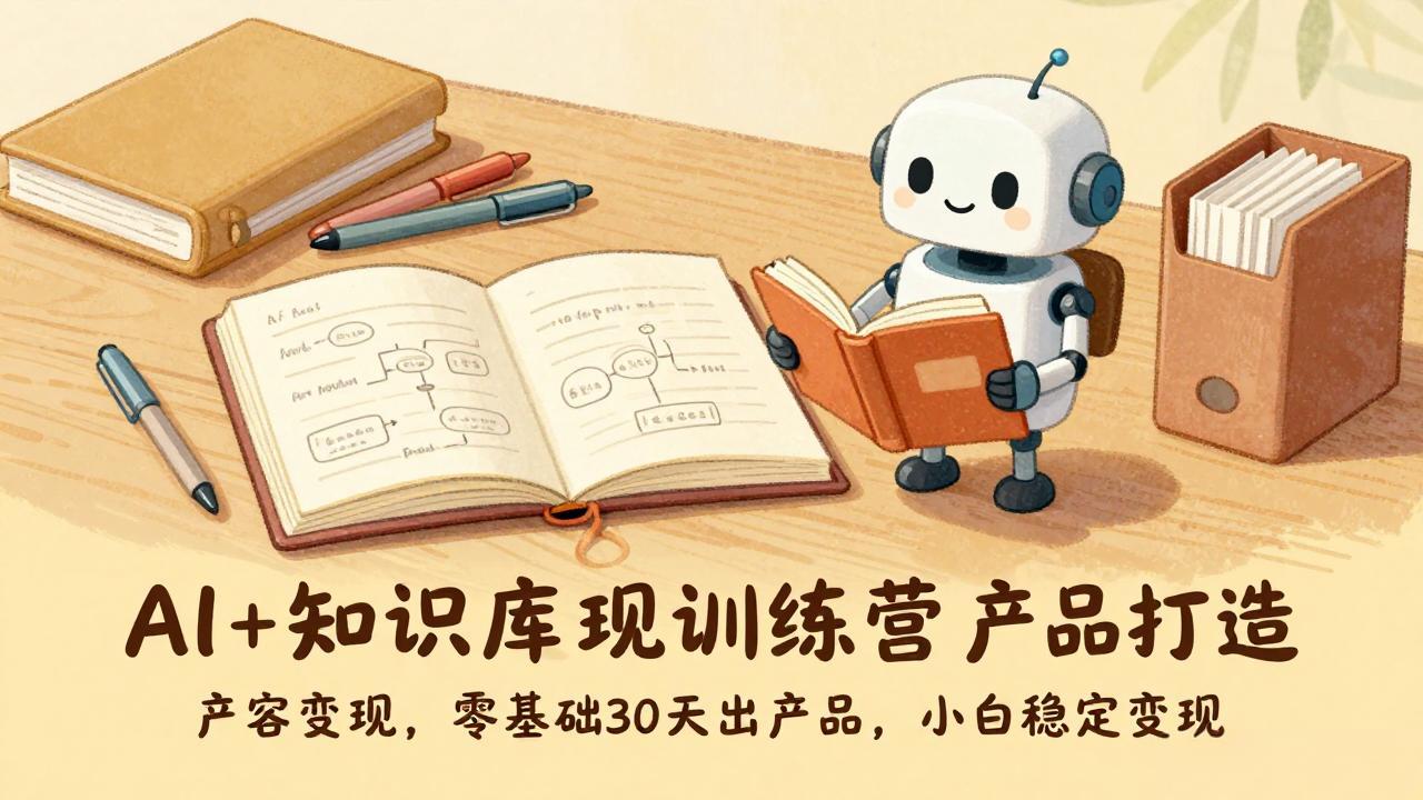 AI+知识库变现训练营，产品打造、内容创作、全平台变现，零基础30天出产品，小白稳定变现-DE云网创