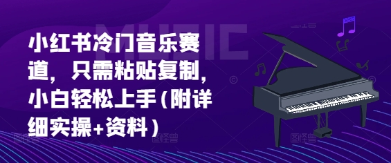 小红书冷门音乐赛道，只需粘贴复制，小白轻松上手(附详细实操+资料)-DE云网创