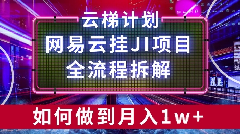 【项目拆解】网易云挂JI项目，全流程拆解，如何挂机月入1w-DE云网创