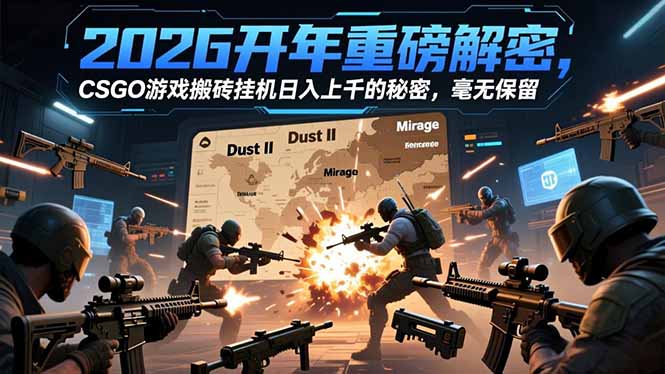 2026开年重磅解密，CSGO游戏搬砖挂机日入上千的秘密，毫无保留-DE云网创
