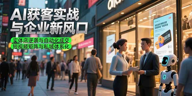 （15348期）AI获客实战与企业新风口，实体店逆袭与自动化成交 短视频矩阵与私域体系化-DE云网创