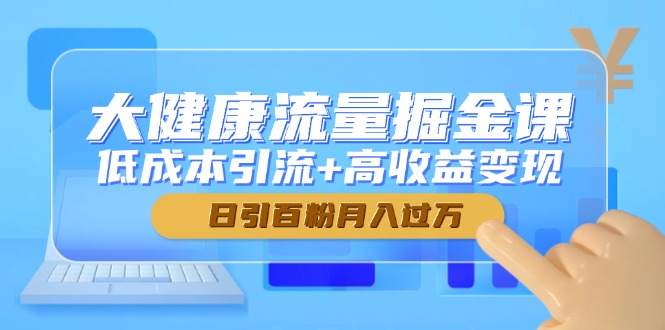 （14811期）大健康流量掘金课，低成本引流+高收益变现，日引百粉月入过万-DE云网创