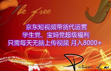 京东短视频带货代运营，学生党、宝妈党超级福利，只需每天无脑上传视频，月入8000+【仅揭秘】-DE云网创