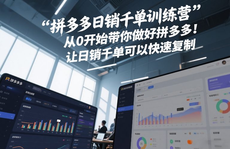 拼多多日销千单训练营,从0开始带你做好拼多多,让日销千单可以快速复制(更新26年2月)-DE云网创