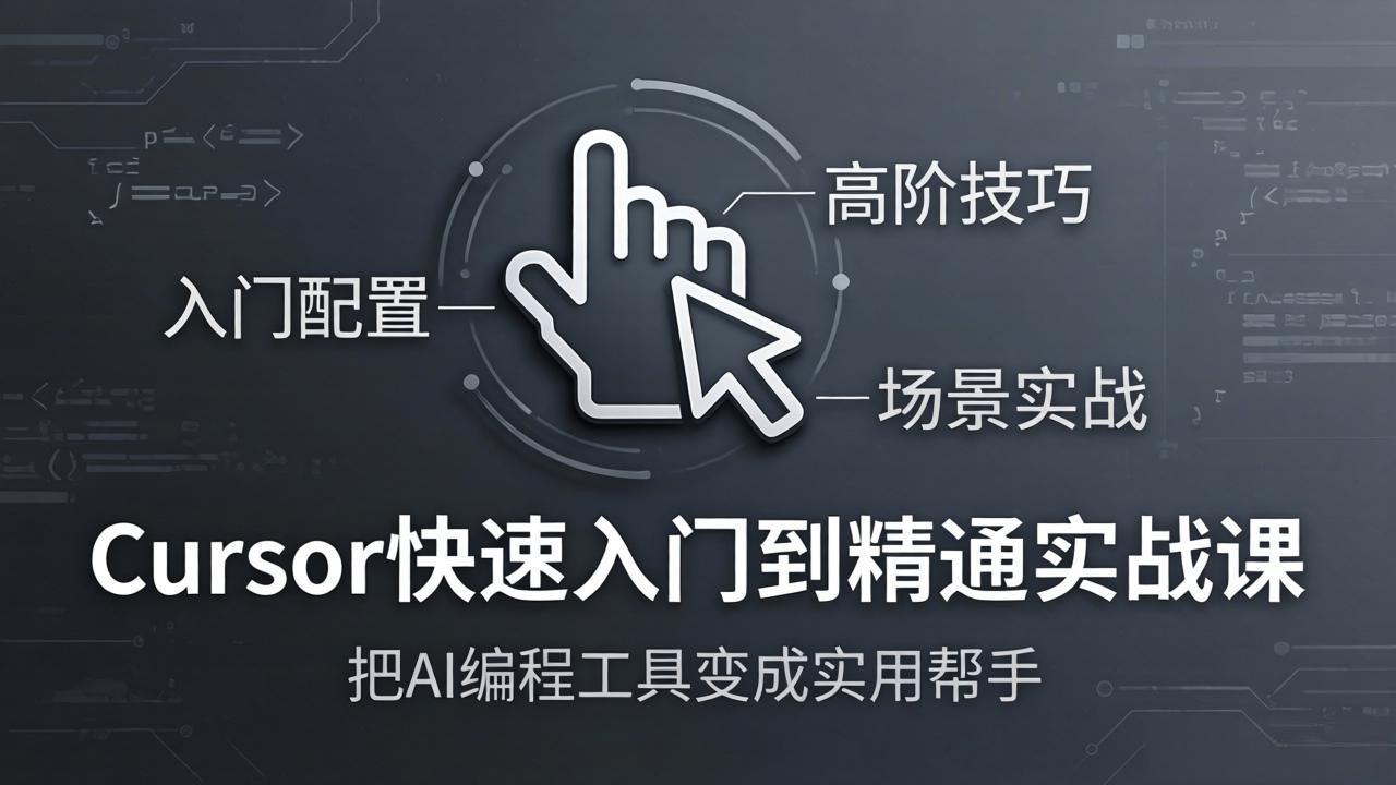 Cursor快速入门到精通实战课：入门配置+高阶技巧+场景实战，把AI编程工具变成实用帮手-DE云网创
