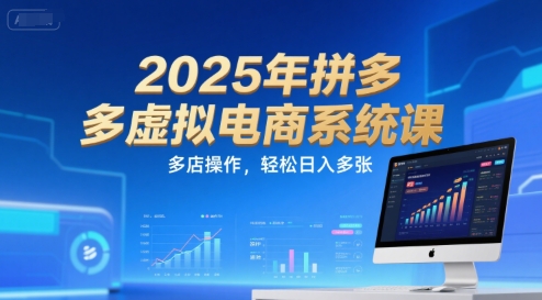 2025年拼多多虚拟电商系统课，多店操作，轻松日入多张-DE云网创