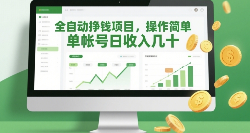 全自动挣钱项目，操作简单，单帐号日收入几十-DE云网创