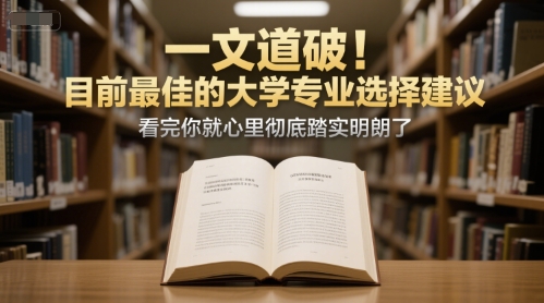 付费文章：一文道破！目前最佳的大学专业选择建议，看完你就心里彻底踏实明朗了-DE云网创