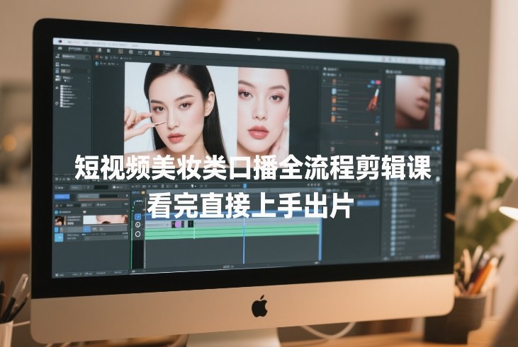 短视频美妆类口播全流程剪辑课，看完直接上手出片-DE云网创