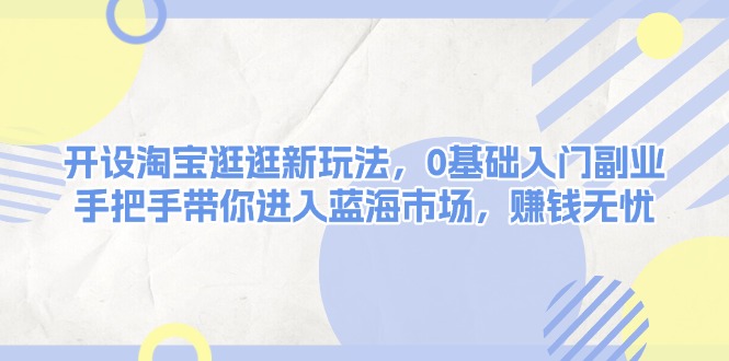 （13870期）开设淘宝逛逛新玩法，0基础入门副业，手把手带你进入蓝海市场，赚钱无忧-DE云网创