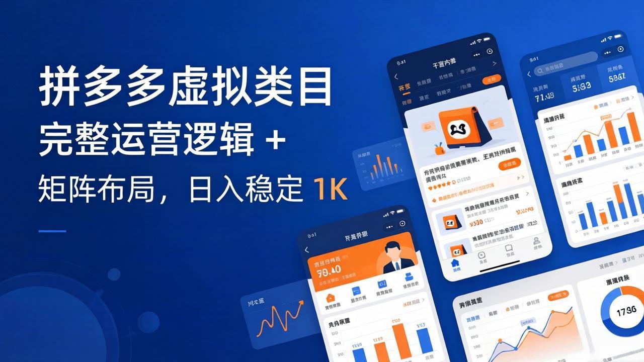 拼多多虚拟类目干货：完整运营逻辑 + 矩阵布局，日入稳定 1K-DE云网创
