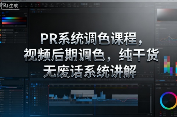 PR系统调色课程，视频后期调色，纯干货无废话系统讲解-DE云网创