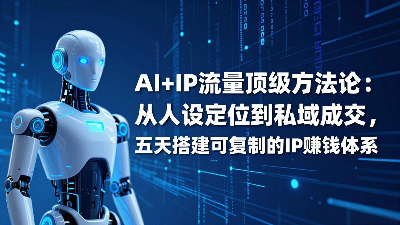 AI+IP顶级方法论:从人设定位到私域成交,五天搭建可复制的IP赚钱体系-DE云网创