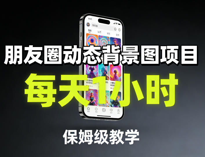 朋友圈动态背景图项目，每天1小时，保姆级教学-DE云网创
