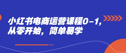 小红书电商运营课程0-1，从零开始，简单易学-DE云网创