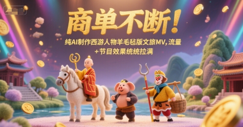 商单不断！纯AI制作西游人物羊毛毡版文旅MV，流量+节目效果统统拉满-DE云网创