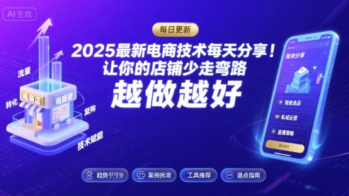 2025最新电商技术每天分享，让你的店铺少走弯路，越做越好(更新26年01月)-DE云网创