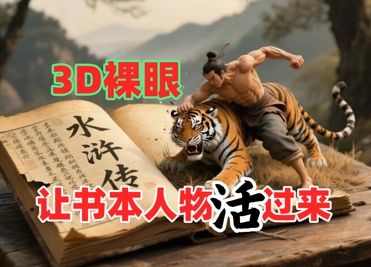 书本人物裸眼3D视频，新的玩法，流量超猛，保姆级教程-DE云网创