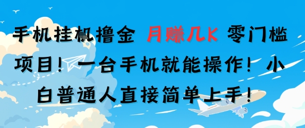 手机挂G撸金，零门槛项目，一台手机就能操作，月入几K，小白普通人直接简单上手-DE云网创