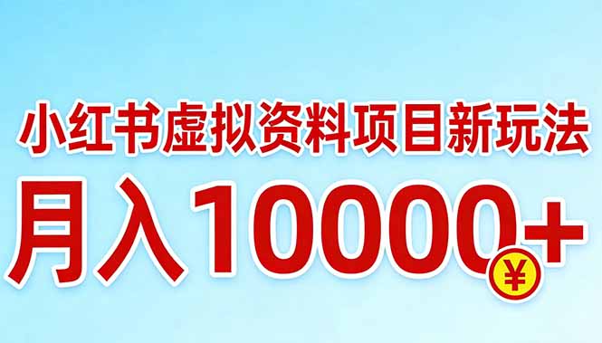 小红书虚拟资料项目最新玩法，月入10000＋-DE云网创