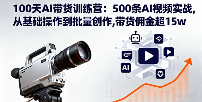 100天AI带货训练营：500条AI视频实战,从基础操作到批量创作,带货佣金超15w-DE云网创