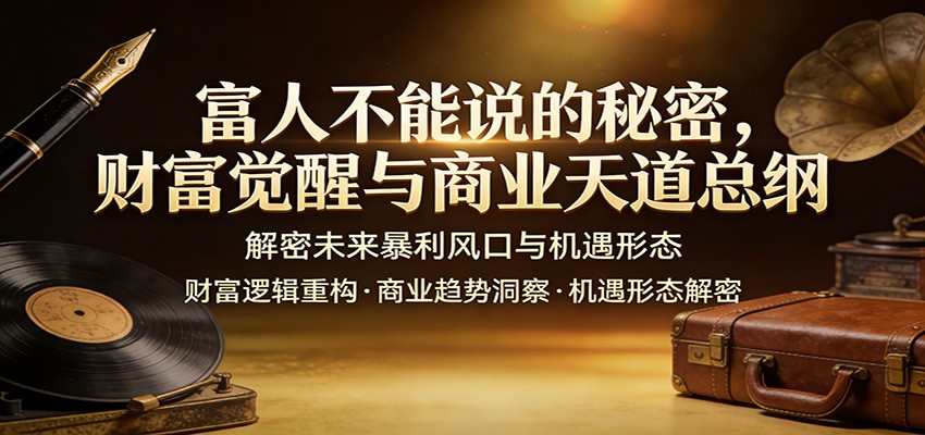 富人不能说的秘密，财富觉醒与商业天道总纲，解密未来暴利风口与机遇形态-DE云网创