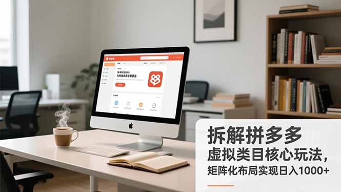 拆解拼多多虚拟类目核心玩法，矩阵化布局实现日入1000+-DE云网创