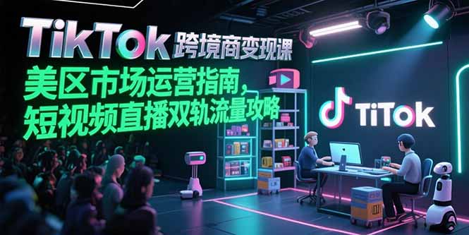 （15344期）TikTok跨境电商变现课，美区市场运营指南，短视频直播双轨流量攻略-DE云网创