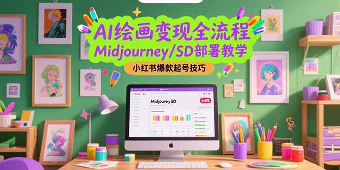 （15324期）AI绘画变现全流程，Midjourney/SD部署教学，小红书爆款起号技巧-DE云网创