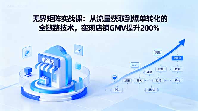 无界矩阵实战课：从流量获取到爆单转化的全链路技术，实现店铺GMV提升200%-DE云网创