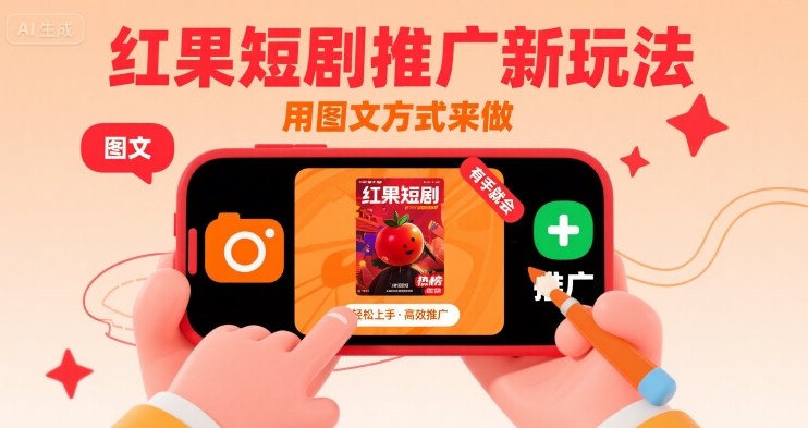 红果短剧推广新玩法，用图文方式来做，有手就会-DE云网创