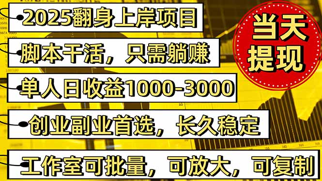 2025翻身上岸项目脚本干活,内部客户经理内部开号,单人日收益1000-300…插图 2025翻身上岸项目脚本干活,内部客户经理内部开号,单人日收益1000-300…插图