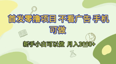 首发零撸项目 不看广告 手机可做 新手小白可以做  月入3k+【揭秘】-DE云网创