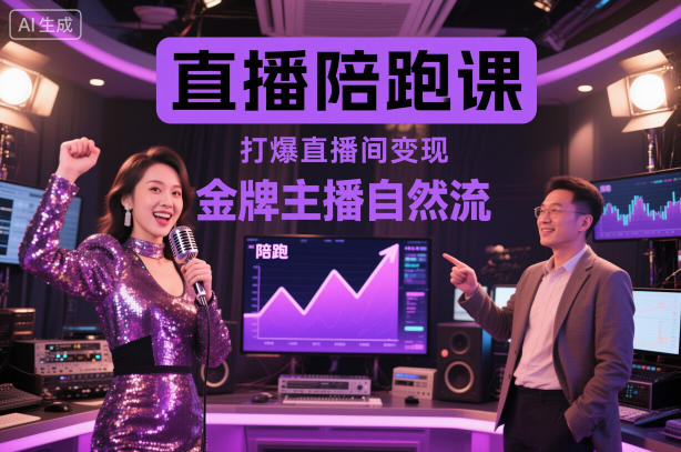 直播陪跑课，金牌主播自然流打爆直播间，复制高变现玩法-DE云网创