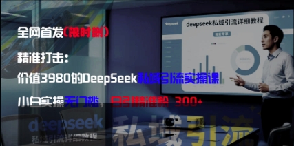 精准打击：价值3980的DeepSeek私域引流实操课，小白实操无门槛，日引精准粉300+-DE云网创