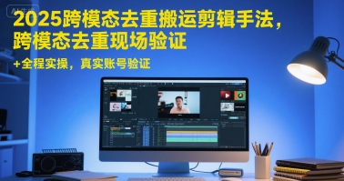 2025跨模态去重搬运剪辑手法，跨模态去重现场验证 +全程实操，真实账号验证-DE云网创