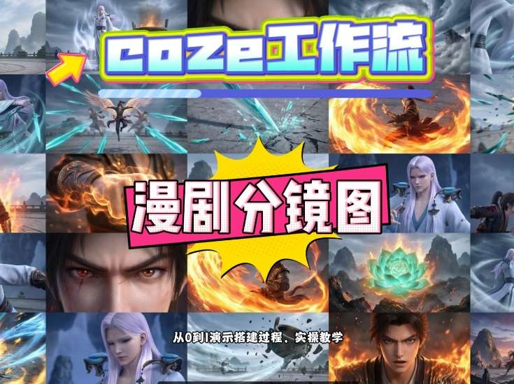 通过Coze工作流,制作《动漫分镜图》,两分钟制作完成25宫格分镜图,从0到1演示搭建过程,实操教学插图 通过Coze工作流,制作《动漫分镜图》,两分钟制作完成25宫格分镜图,从0到1演示搭建过程,实操教学