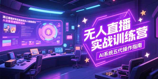 （15315期）无人直播实操训练营，从设备搭建到话术，AI系统五代操作指南(7月更新)-DE云网创