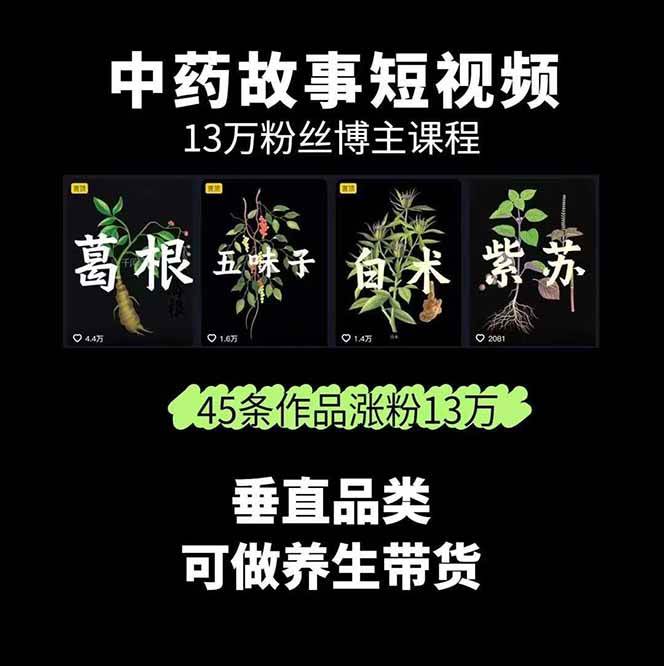 中药文化赛道：溯源故事开发，AI工具实战，平台运营，全方位解锁中医流量变现新路径插图1