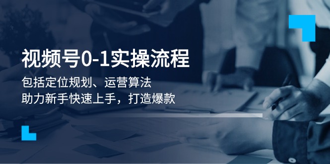 （13984期）视频号0-1实战流程，包括定位规划、运营算法，助力新手快速上手，打造爆款-DE云网创