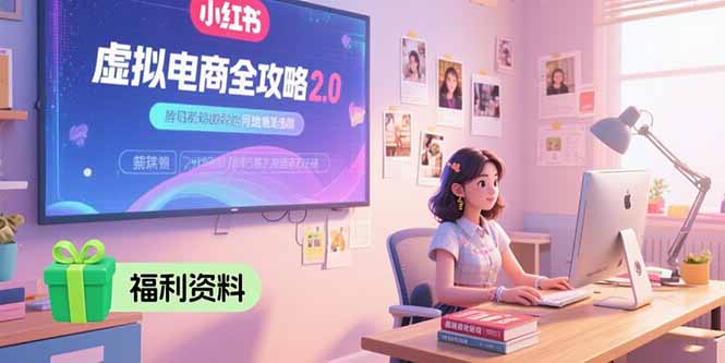 （15387期）虚拟电商全攻略2.0，开店选品实操流程，账号定位、货源发布、笔记发布技巧-DE云网创
