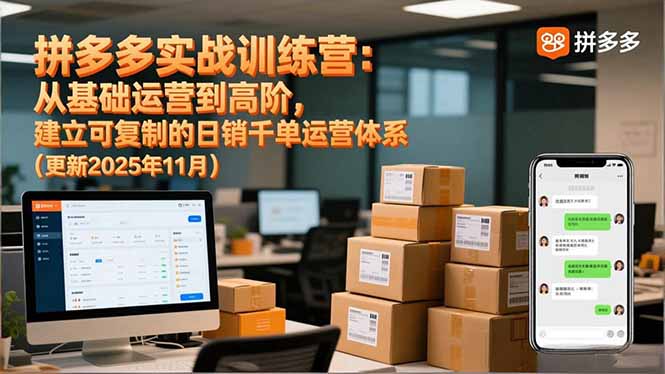 拼多多实战训练营:从基础运营到高阶,建立可复制的日销千单运营体系(更新11月插图 拼多多实战训练营:从基础运营到高阶,建立可复制的日销千单运营体系(更新11月插图