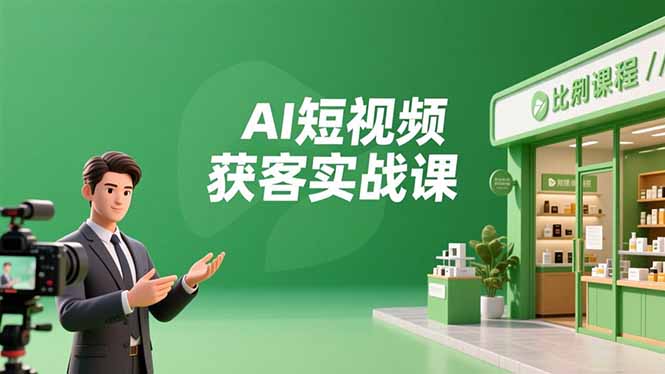 AI短视频获客实战课,数字人创作、实体行业应用、精准引流,30天获取客源月入6万+-DE云网创