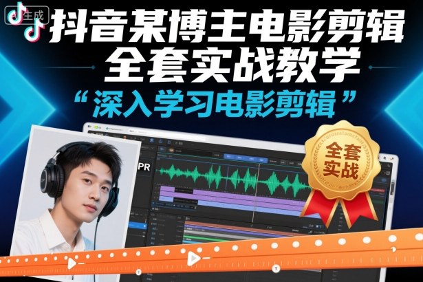 抖音某博主电影剪辑全套实战教学，深入学习电影剪辑-DE云网创