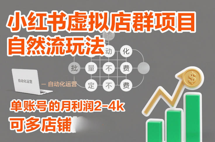 小红书虚拟店群项目,自然流玩法,批量自动化,稳定不费号,单账号的月利润2-4k,可多店矩阵插图 小红书虚拟店群项目,自然流玩法,批量自动化,稳定不费号,单账号的月利润2-4k,可多店矩阵