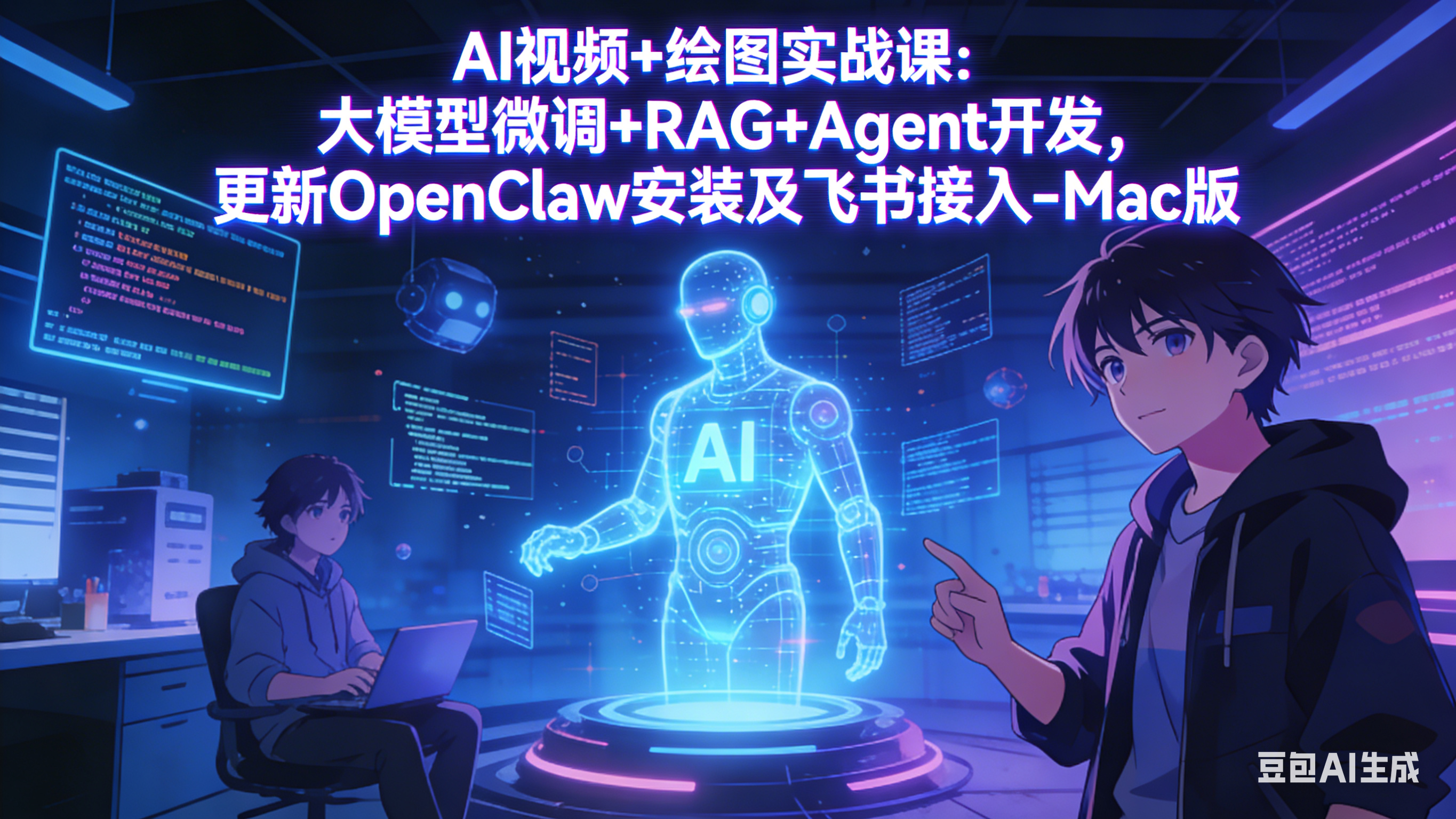 AI视频+绘图实战课:大模型微调+RAG+Agent开发,更新OpenClaw安装及飞书接入-Mac版插图 AI视频+绘图实战课:大模型微调+RAG+Agent开发,更新OpenClaw安装及飞书接入-Mac版插图