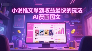 小说推文拿到收益最快的玩法，AI漫画图文-DE云网创