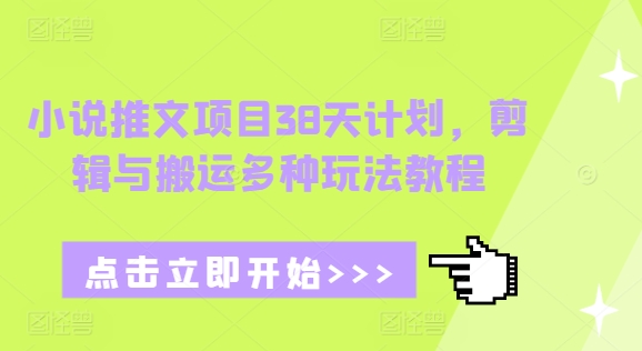 小说推文项目38天计划，剪辑与搬运多种玩法教程-DE云网创