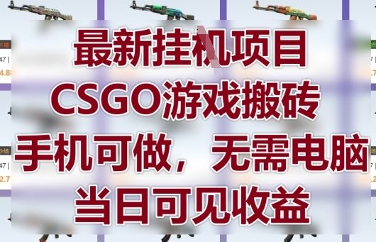 最新挂G项目，CSGO游戏搬砖，手机可做，无需电脑，当日见收益【揭秘】-DE云网创