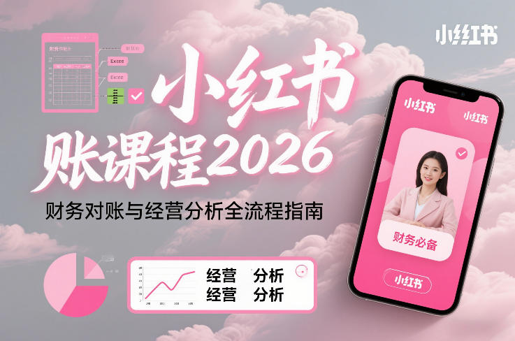 小红书对账课程2026,财务对账与经营分析全流程指南-DE云网创